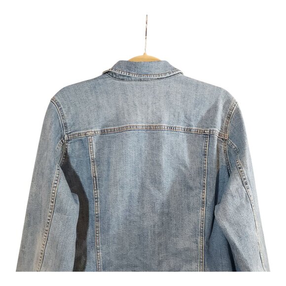 Old Navy Classic Medium Wash Stretch Denim Jacket Capsule Wardrobe Women's 2X - Picture 7 of 8